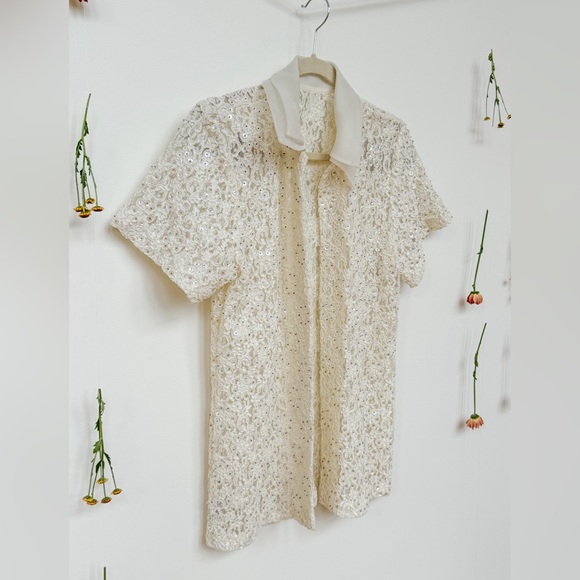 Vintage lace and beaded top - Picture 3 of 13